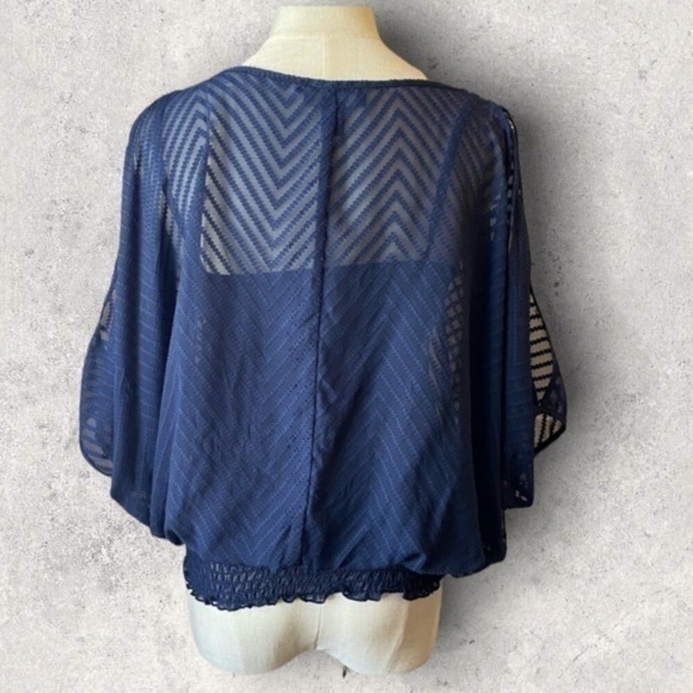 BCX —‎ Women's Open Arm Design Navy Blouse - Picture 6 of 9